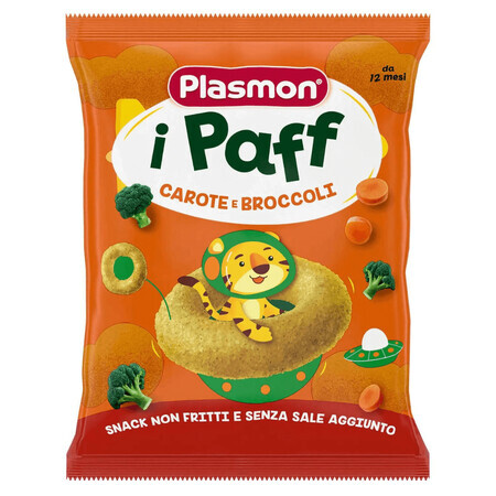 Baby Puffs de zanahoria y brócoli, 12 meses+, 15 g, Plasmon