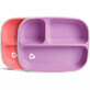 Set de 2 platos compartimentados Splash, Rosa/Morado, Munchkin