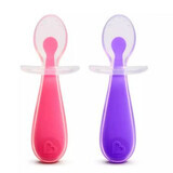 Set de 2 cucharas para bebé Gentle Scoop, +6 meses, Rosa/Morado, Munchkin