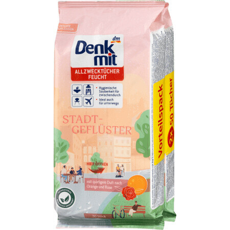 Denkmit Lingettes humides universelles orange, 100 pièces