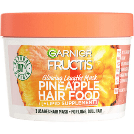 Garnier Fructis Mascarilla Cabello Largo Alimento Capilar Piña, 390 ml