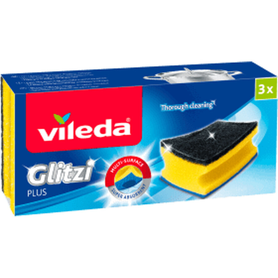 Vileda Esponja para vajilla glitzi plus, 3 uds.