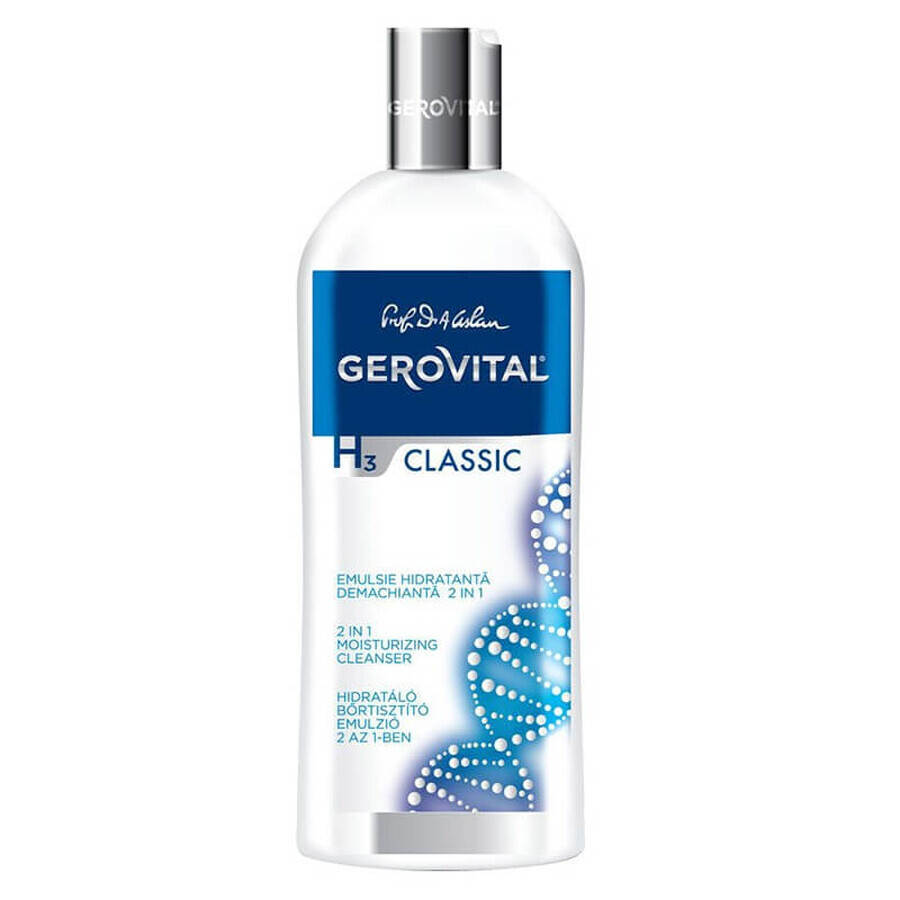 Gerovital H3 Classic 2en1 emulsión hidratante y limpiadora, 200 ml, Farmec