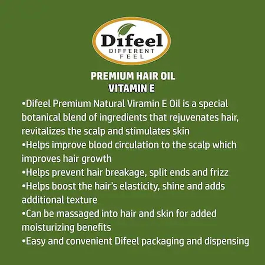 Difeel 99% Natural Premium Hair Treatment Oil with Vitamin E, 75 ml