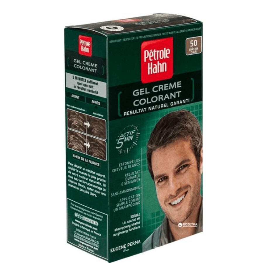 Tinte de pelo sin amoniaco para hombre nº 50, Castaño claro, Petrole Hahn