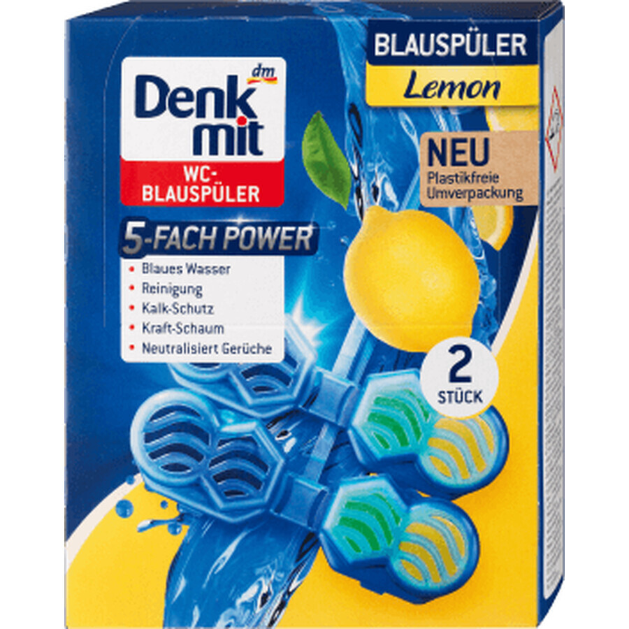 Denkmit Odorizant pentru toaletă lămâie, 2 buc