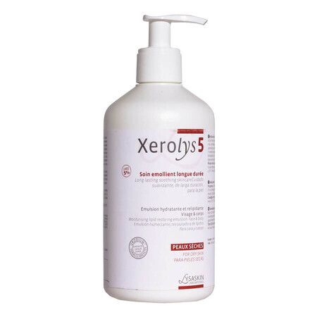 Xerolys 5 emulsión para piel seca, 500 ml, Laboratorio Lysaskin