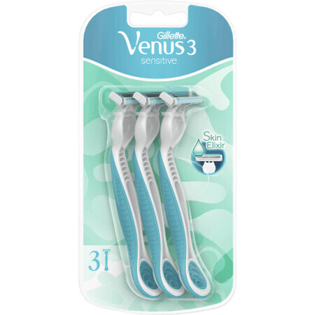 Gillette Venus Maquinilla de afeitar para pieles sensibles, 3 pcs