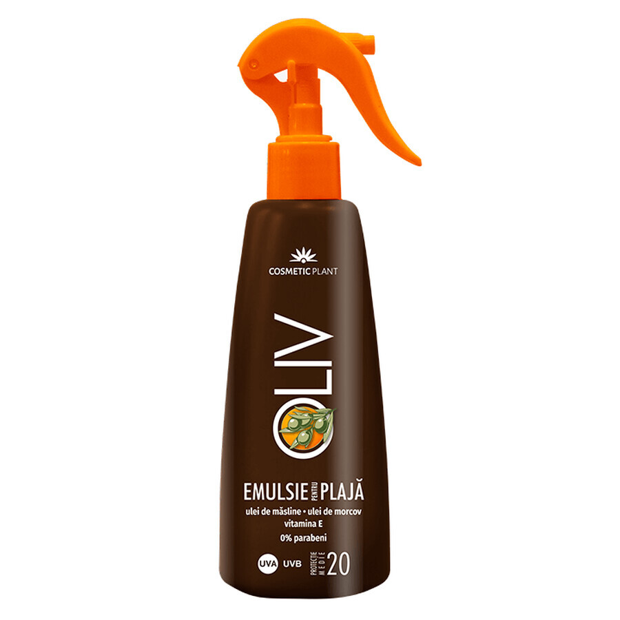 Carrot and Olive Oil Beach Emulsion SPF 20 Oliv, 200 ml, Cosmetic Plant