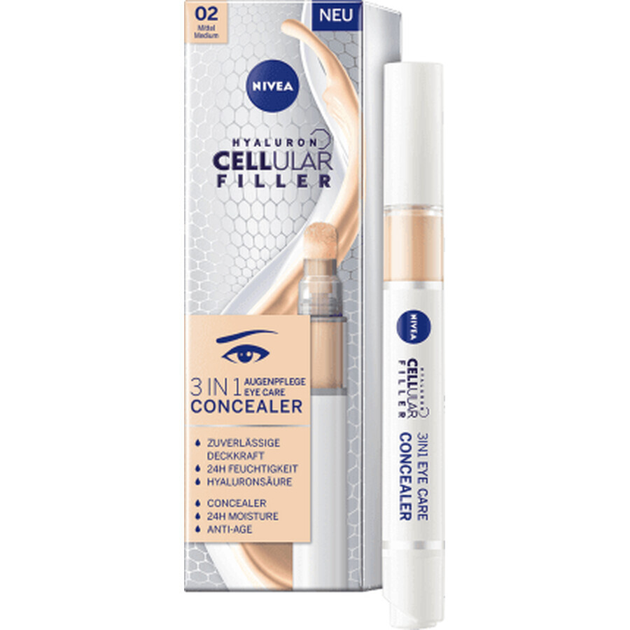 Nivea Corrector Hidratante contorno de ojos tono medio, 4 ml