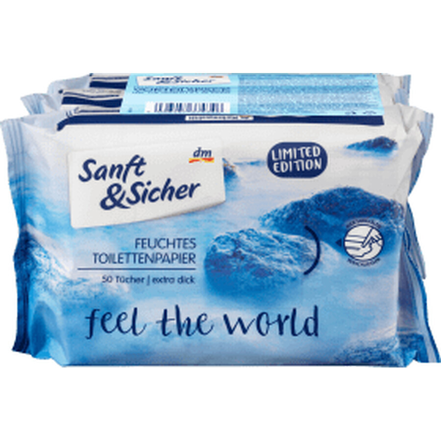 Sanft&amp;Sicher Voel de Wereld Nat Toiletpapier, 150 stuks