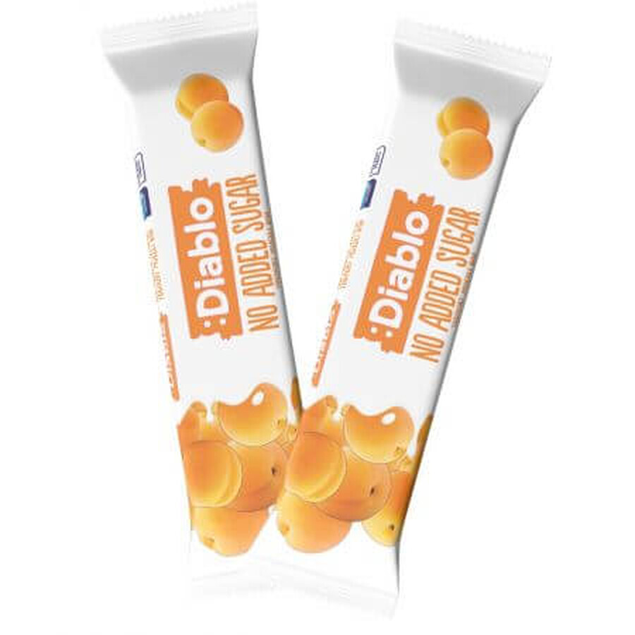 Barre de céréales sans sucre avec abricots et enrobage de yaourt, 30 g, Diablo