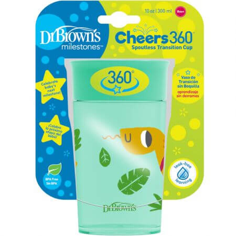 Taza Cheers 360 Baby, 9 meses+, 300 ml, Verde, Dr Browns