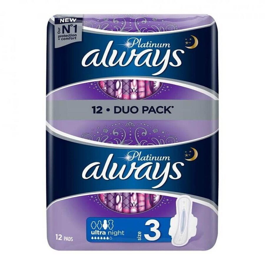 Absorbante Always Platinum Ultra Night, 12 bucati, P&G