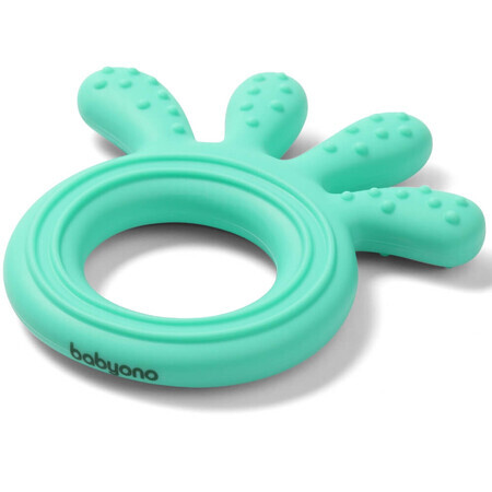 Anneau de dentition en silicone Caracatite, Turquoise, Babyono