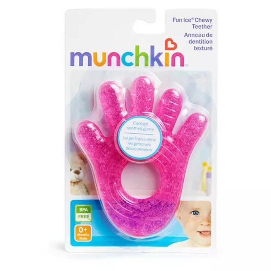 Jucarie de dentitie Fun Ice Hand, Pink, Munchkin