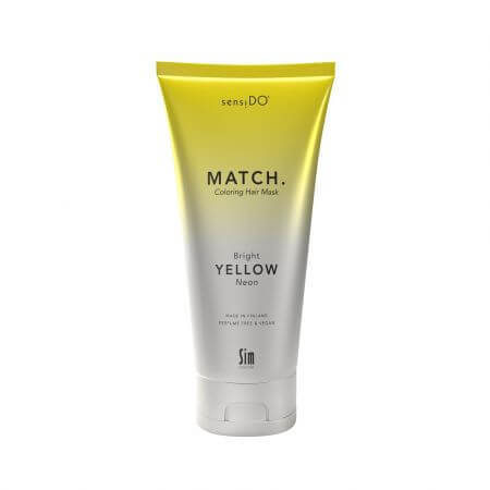 Mascarilla Capilar Colorante Amarillo Neón Brillante, 200ml, Sensido Match