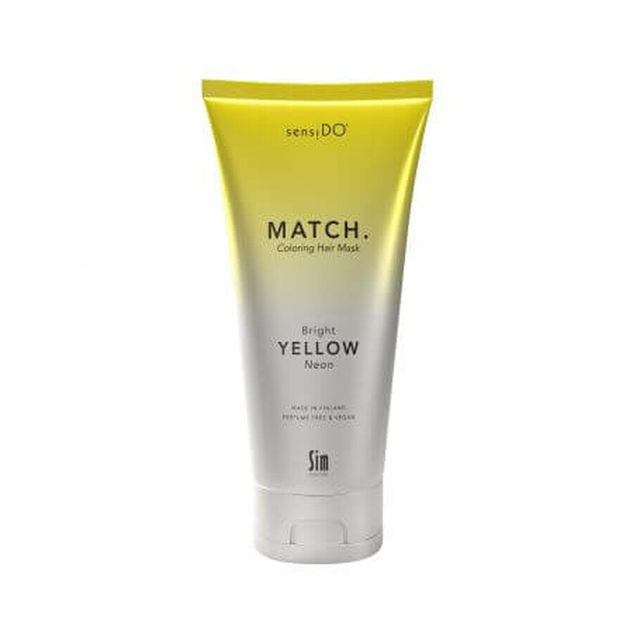 Mascarilla Capilar Colorante Amarillo Neón Brillante, 200ml, Sensido Match