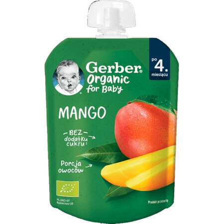 Purée de mangue bio, 80 g, Gerber