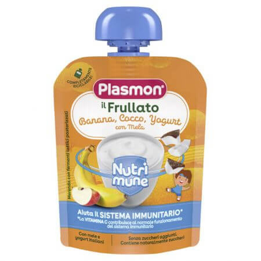 Nutrimune puré de plátano, coco y yogur, 85 g, Plasmon