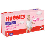 Diaper Pants Girls, No. 5, 12 - 17 kg, 52 pcs, Huggies