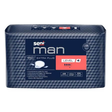 Assorbenti urologici Man Extra Plus, Livello 4, 15 pezzi, Seni