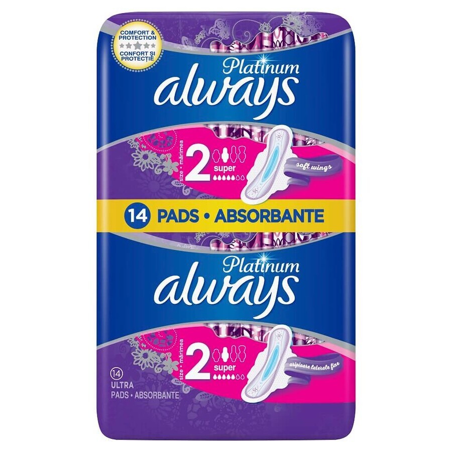 Always Platinum Ultra Super Absorbente, 14 unidades, P&amp;G