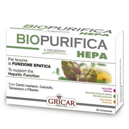 Biopurifica Hepa, 30 comprimidos, Gricar