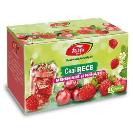 Té frío con cerezas y fresas, 12 bolsitas, Fares