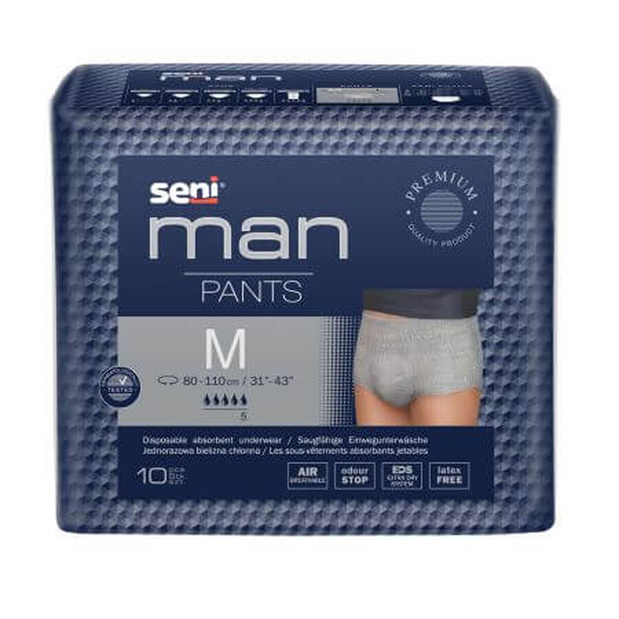 Calzoncillos absorbentes Hombre, M, 10 piezas, Pechos