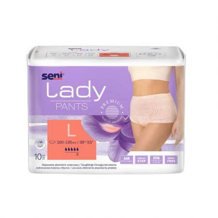 Lady Pants bragas absorbentes para mujer, L, 10 piezas, Pechos