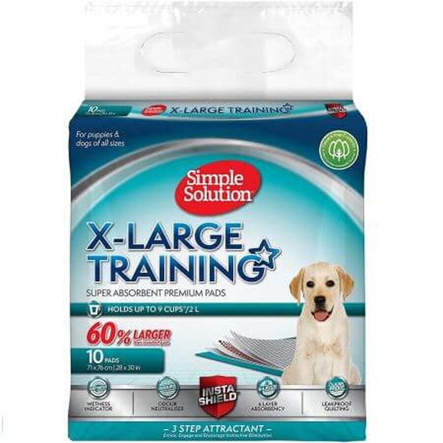 Esteras absorbentes para adiestramiento de perros con atrayente 71x76cm, 10 piezas, Simple Solution