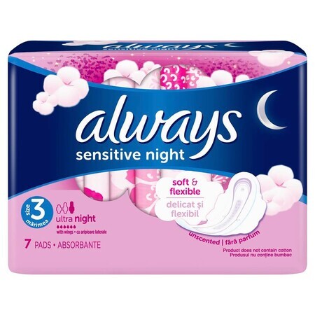 Always Sensitive Ultra Night absorbent pads, 7 pieces, P&G