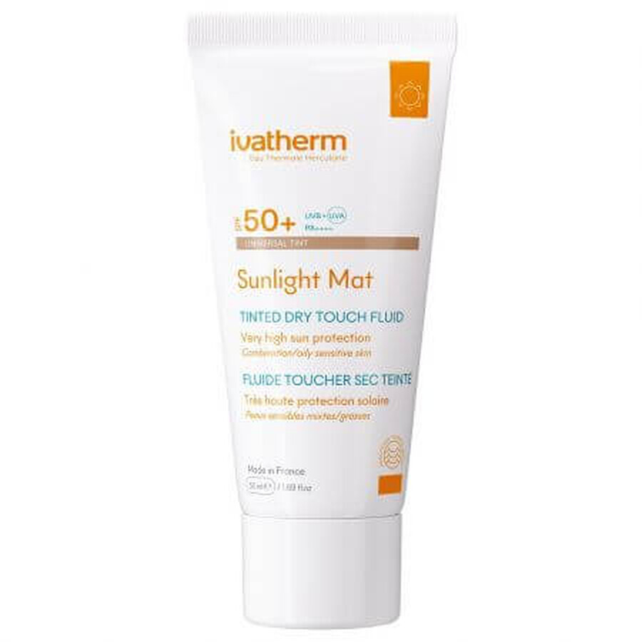 Zonnebeschermingscrème SPF50+ Sunlight Mat Dry Touch, 50 ml, Ivatherm