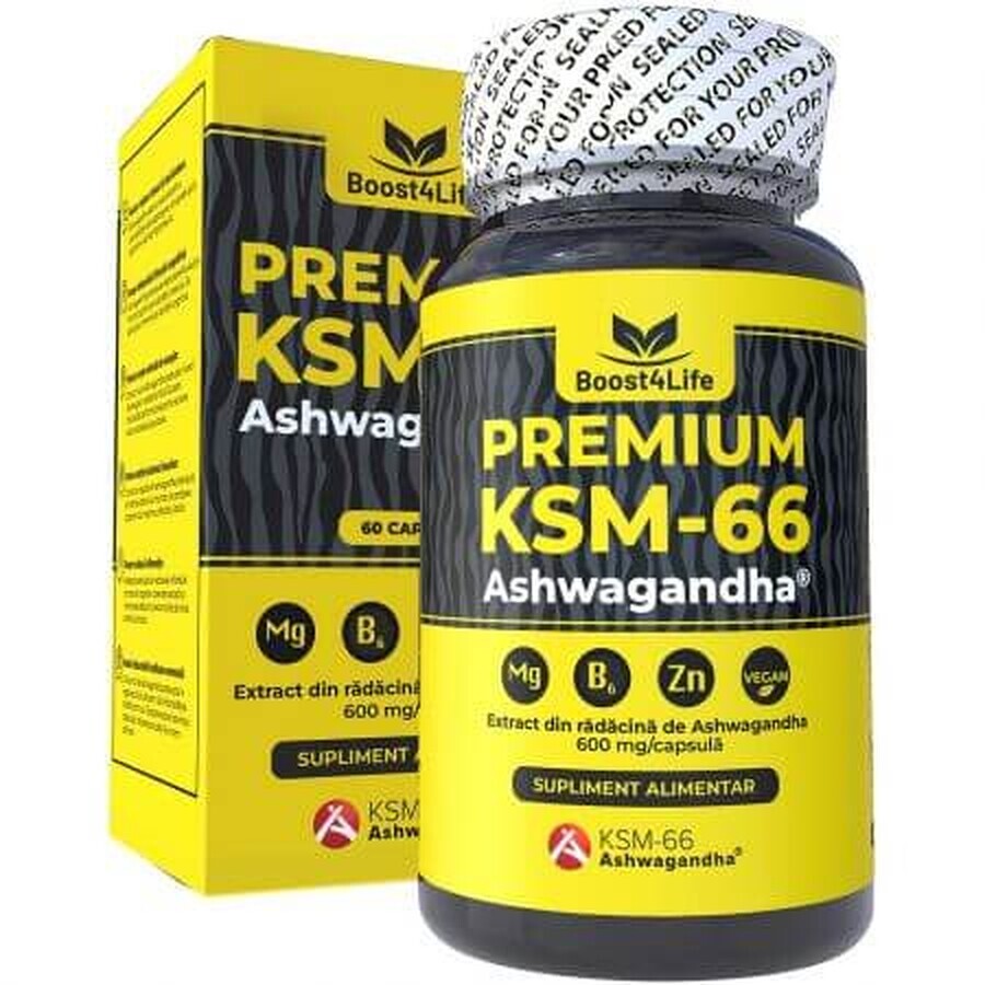 Extracto de Raíz de Ashwagandha KSM-66 Premium, 60 cápsulas vegetales, Boost4Life