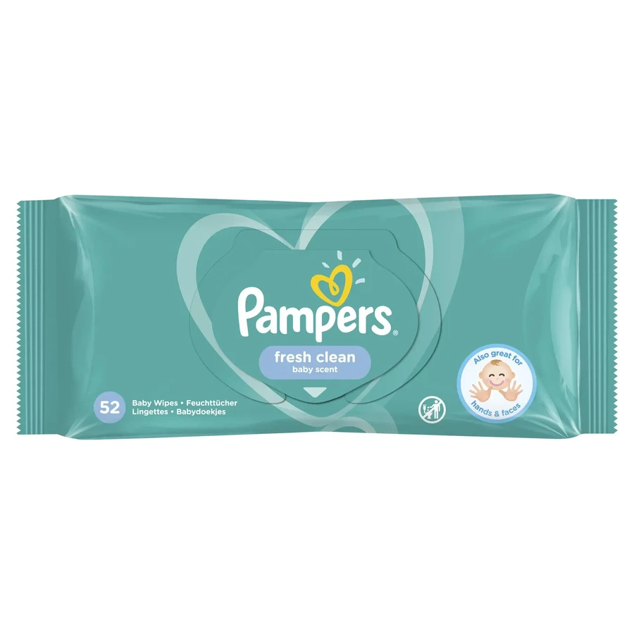 Chusteczki nawilżane Fresh Clean, 52 sztuki, Pampers: ceny i cechy