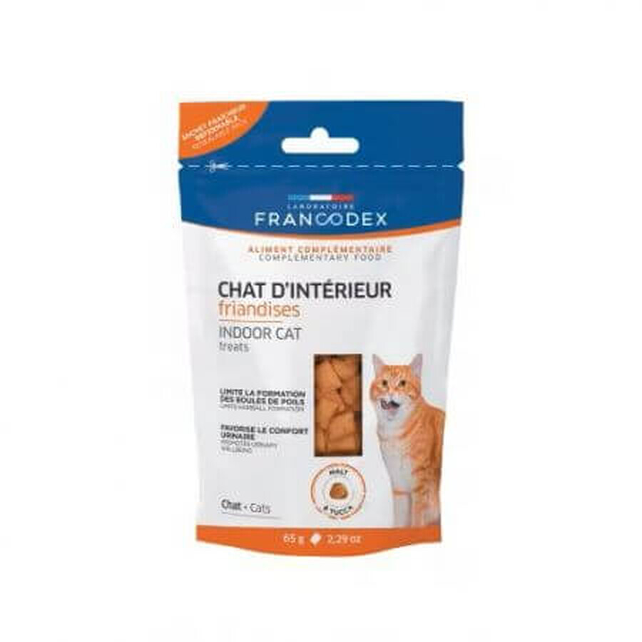 Premios anti bolas de pelo para gatos y gatitos, 65 g, Francodex