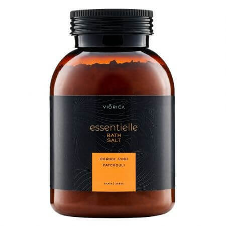 Sal de baño con aceite esencial de paculi y naranja Essentielle, 1000 g, Viorica