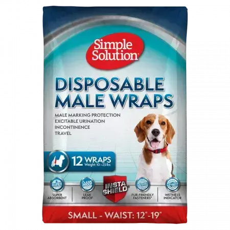 Pañales para perros machos talla pequeña (S), 12 unidades, Simple Solution