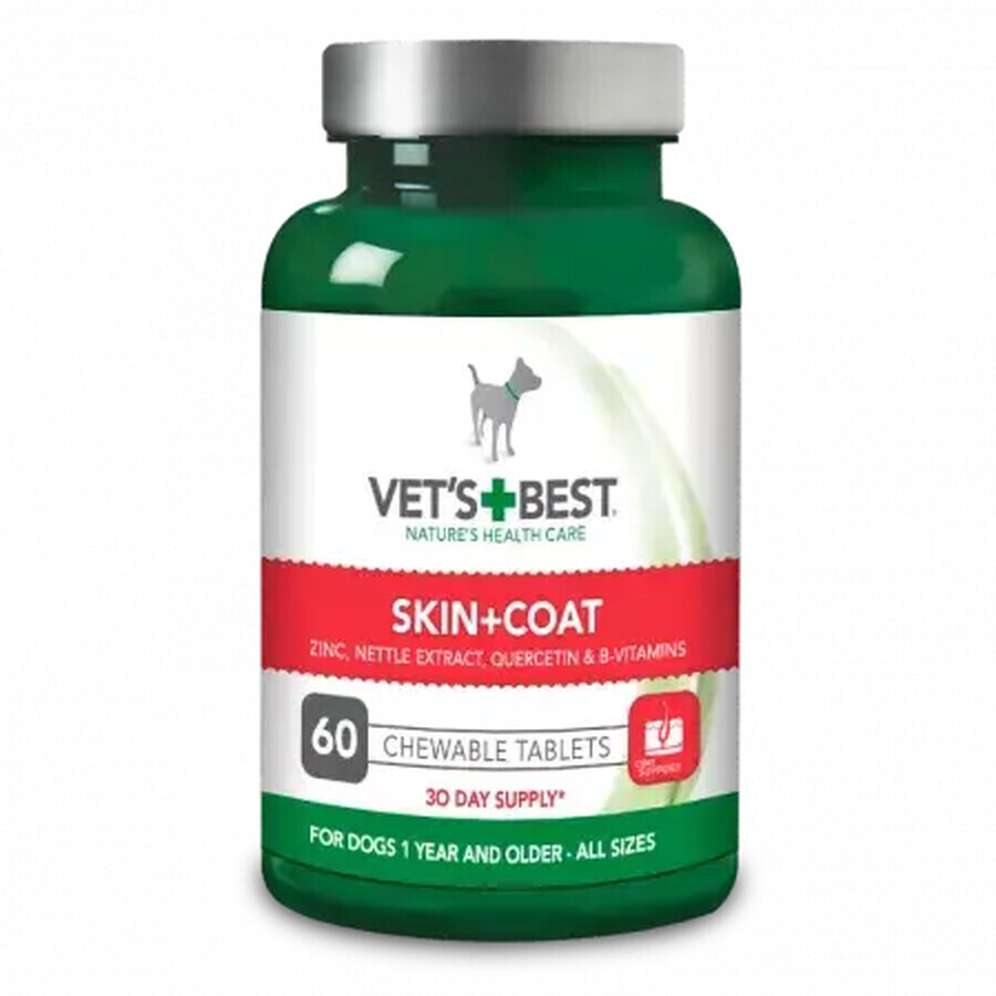 Skin and Coat Suplemento para piel y pelo, 60 comprimidos, Vets Best