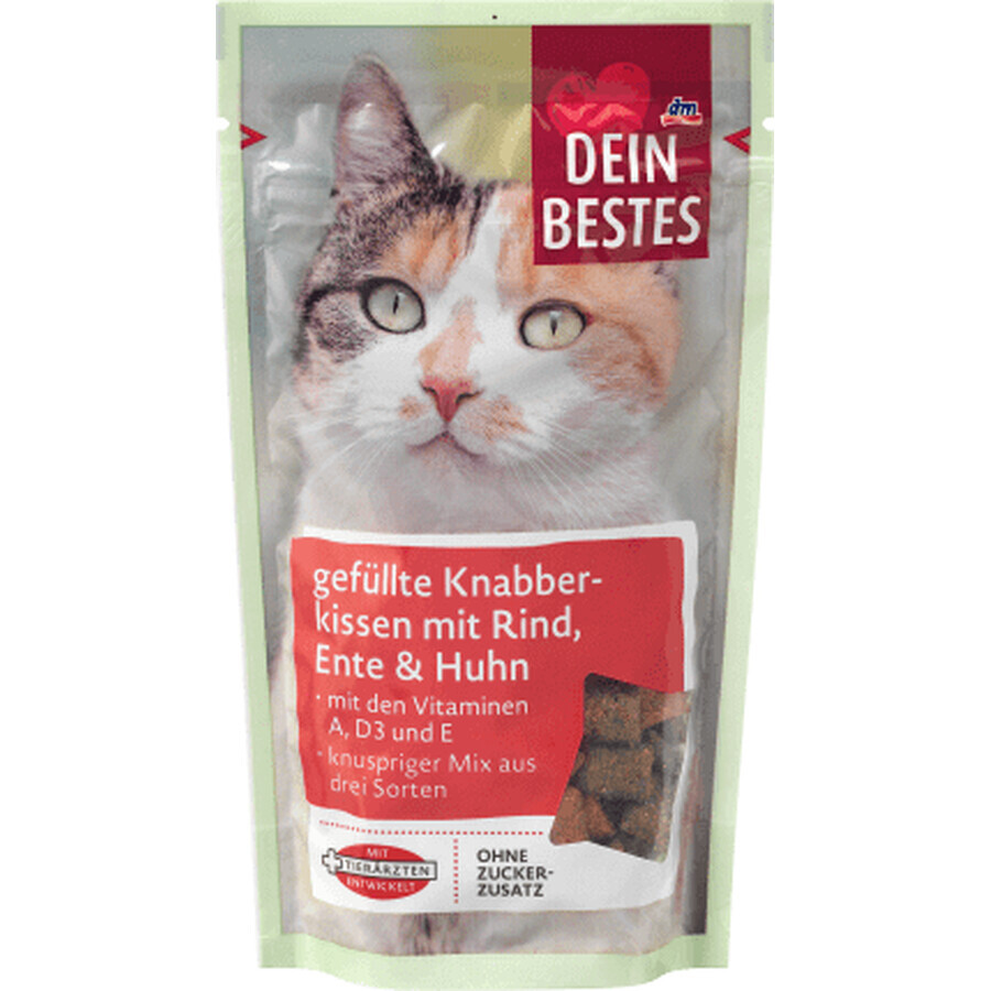 Dein Bestes Snack para gatos con ternera, pato y pollo, 65 g