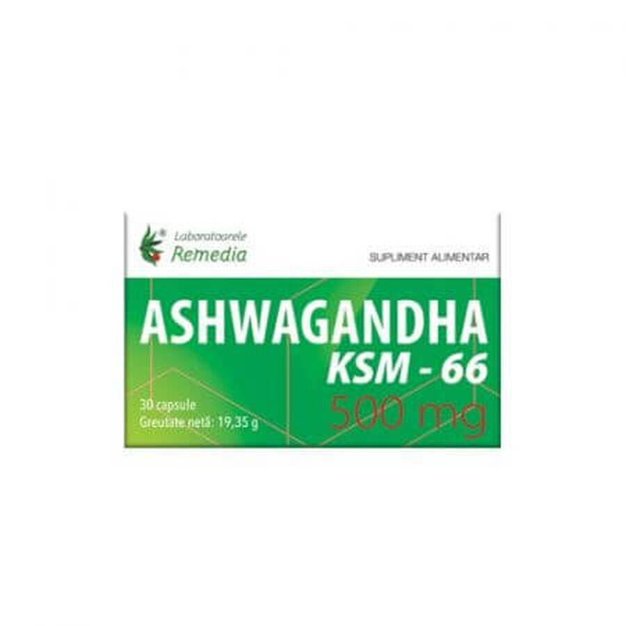 Ashwagandha KSM-66, 500 mg, 30 capsules, Remedia