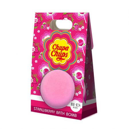 Bomba de baie capsuni Chupa Chups 6565, 165 g, Bi-Es