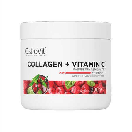 Collagene + Vitamina C Limonata di lamponi e menta, 200 g, Ostrovit