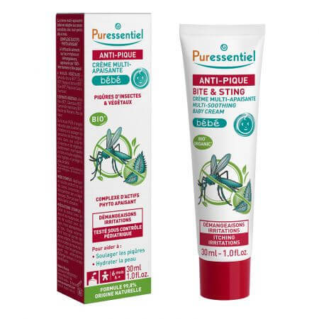 Crema lenitiva per bambini, contro le punture di insetti Bite & Sting, 30 ml, Puressentiel