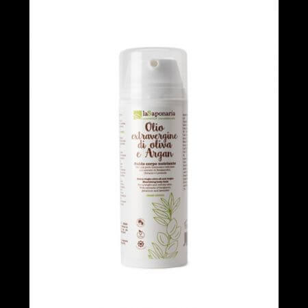 Crème pour le corps à l'huile d'argan et à l'huile d'olive extra vierge, 150 ml, La Saponaria