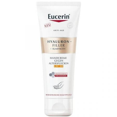 Eucerin Hyaluron Filler + Elasticity Hand Cream contre les taches pigmentaires, 75 ml