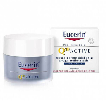 Eucerin Q10 Active Crema de Noche Antiarrugas, 50 ml