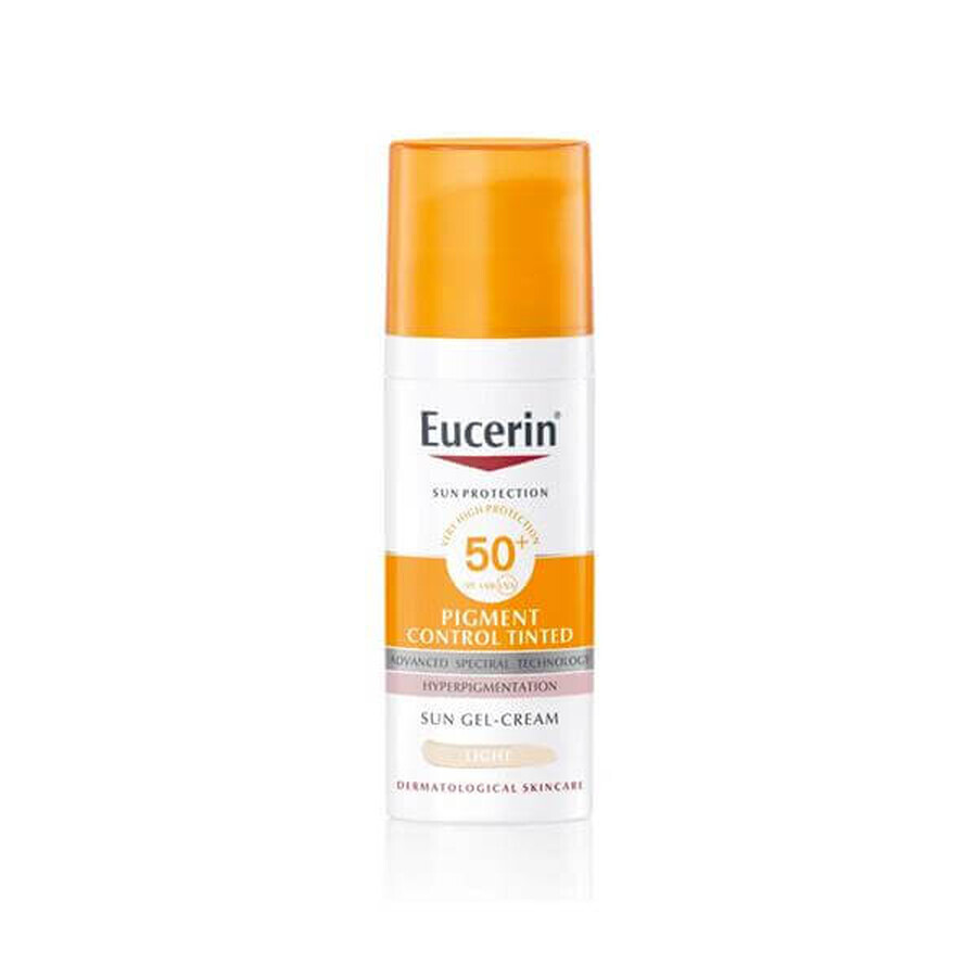 Eucerin Gel Crema Facial Protector Solar FPS 50+ tono claro, 50 ml