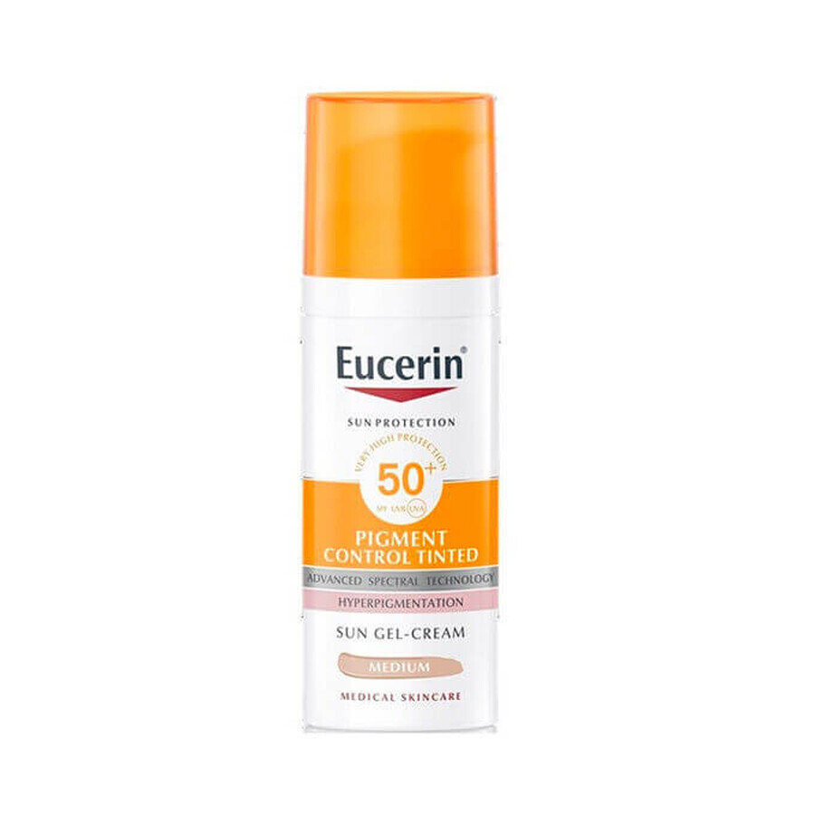 Eucerin Pigment Control Gel Crema Protector Solar FPS 50+ tono medio, 50 ml